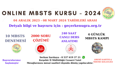 2024 YILI (MBSTS) MESLEKİ BİLGİLER SEVİYE TESPİT SINAVI KURSU UYGULAMA ESASLARI