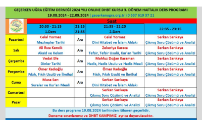 ONLINE DHBT KURSUMUZDA CELAL YORMAZ, ALİ RIZA KENCİK, ZEKERİYA KARACA, VEDAT EFE, MAHFUZ DOĞAN KARAMAN, ÖMER KADIOĞLU, AYVA YANMAZ, MUSA SARI, ONUR ÇAM, SERKAN SARIKAYA GİBİ BİRBİRNDEN DEĞERLİ HOCALARIMIZ DHBT SINAVINA KADAR HER AKŞAM SAAT 20:30 İLE 23:30 ARASINDADERS ANLATIMLARI SORU VE DENEME ÇÖZÜ