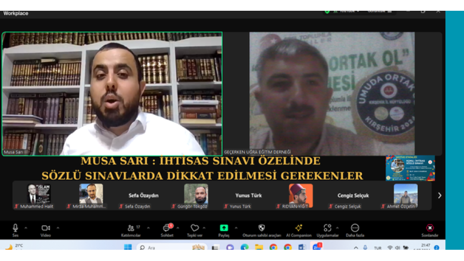MUSA SARI : İHTİSAS SINAVI ÖZELİNDE SÖZLÜ SINAVLARDA DİKKAT EDİLMESİ GEREKENLER