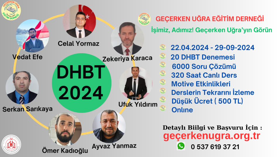22 Nisan-29 Eylül tarihleri arası düzenleyeceğimiz 2024 YILI ONLINE DHBT KURSU BAŞVURU VE BİLGİLENDİRME FORMU ( Formu doldurduktan sonra en geç 48 saat içerisinde dönüş yapılacaktır)