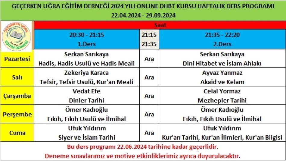 DHBT KURSUMUZ 22 NİSAN'DA BAŞLIYOR