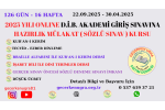 2025 YILI ONLINE D.İ.B. D.İ.B. AKADEMİ GİRİŞ SINAVINA HAZIRLIK MÜLAKAT KURSU ( SÖZLÜ SINAVA HAZIRLIK KURSU ) BAŞVURU VE BİLGİLENDİRME FORMU