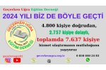 2024 YILI BİZDE DE BÖYLE GEÇTİ 4.800 kişiye doğrudan. 2.757 kişiye dolaylı toplamda 7.637 kişiye hizmet ulaştırdık