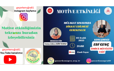 ELİF GENÇ - İZMİR İL VAİZESİ - MOTİVE ETKİNLİĞİ - MÜLAKAT SINVAINDA DİKKAT EDİLMESİ GEREKENLER