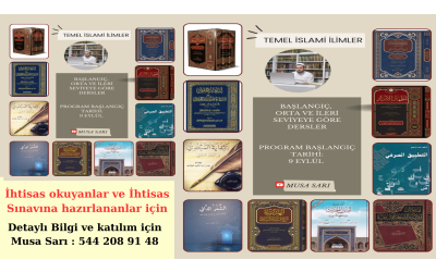 İhtisas okuyanlar ve İhtisas Sınavına hazırlananlar için Detaylı Bilgi ve katılım için Musa Sarı : 544 208 91 48