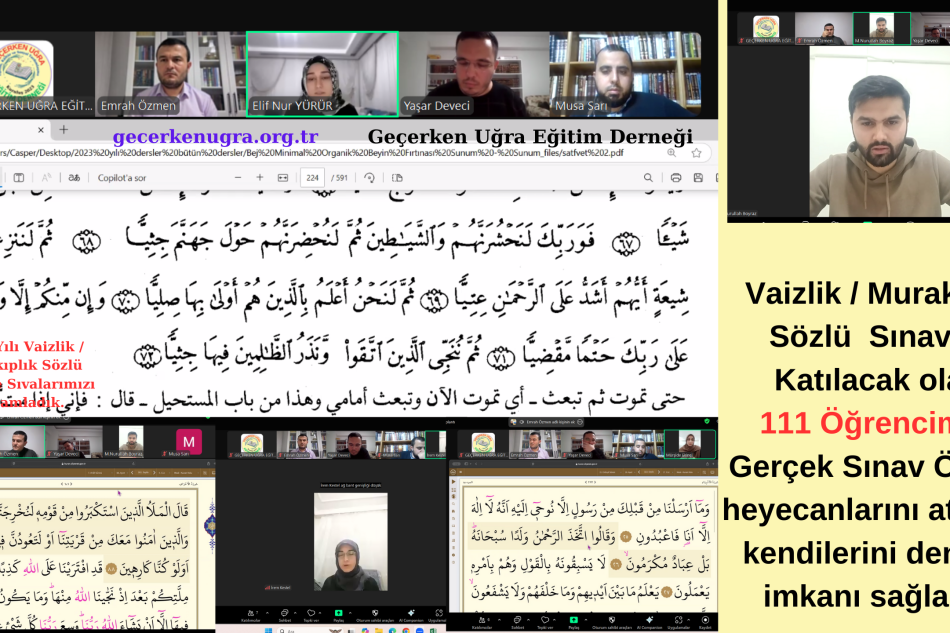 2024 Yılı Vaizlik / Murakıplık Sözlü Deneme Sıvalarımızı Tamamladık. Vaizlik / Murakıplık Sözlü Sınavına Katılacak olan 111 Öğrencimize Gerçek Sınav Öncesi heyecanlarını atma ve kendilerini deneme imkanı sağladık. 